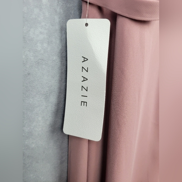 Azazie NaeemRosette A-Line V-Neck Ruffle Chiffon Dress Size 12‎ - Picture 6 of 15